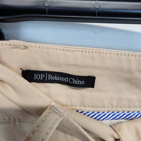 Talbots Relaxed Chino Pants Size 10P Embroidered Vespa Ride Moped Rolled Cuff - Picture 12 of 13